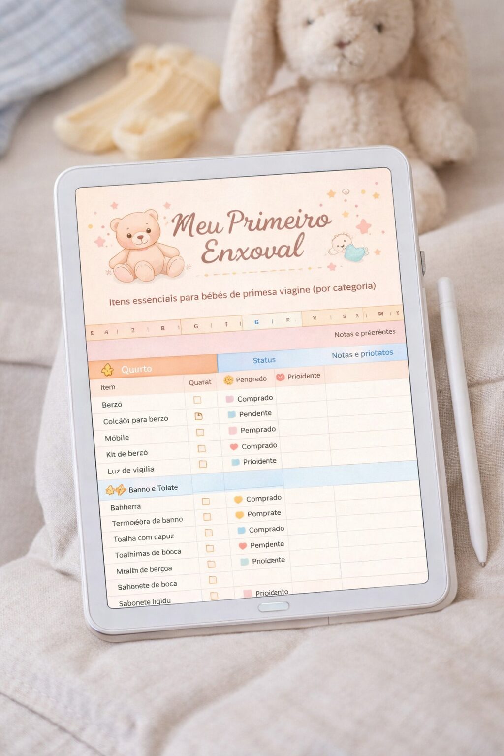 Mockup Meu Primeiro Enxoval Tablet
