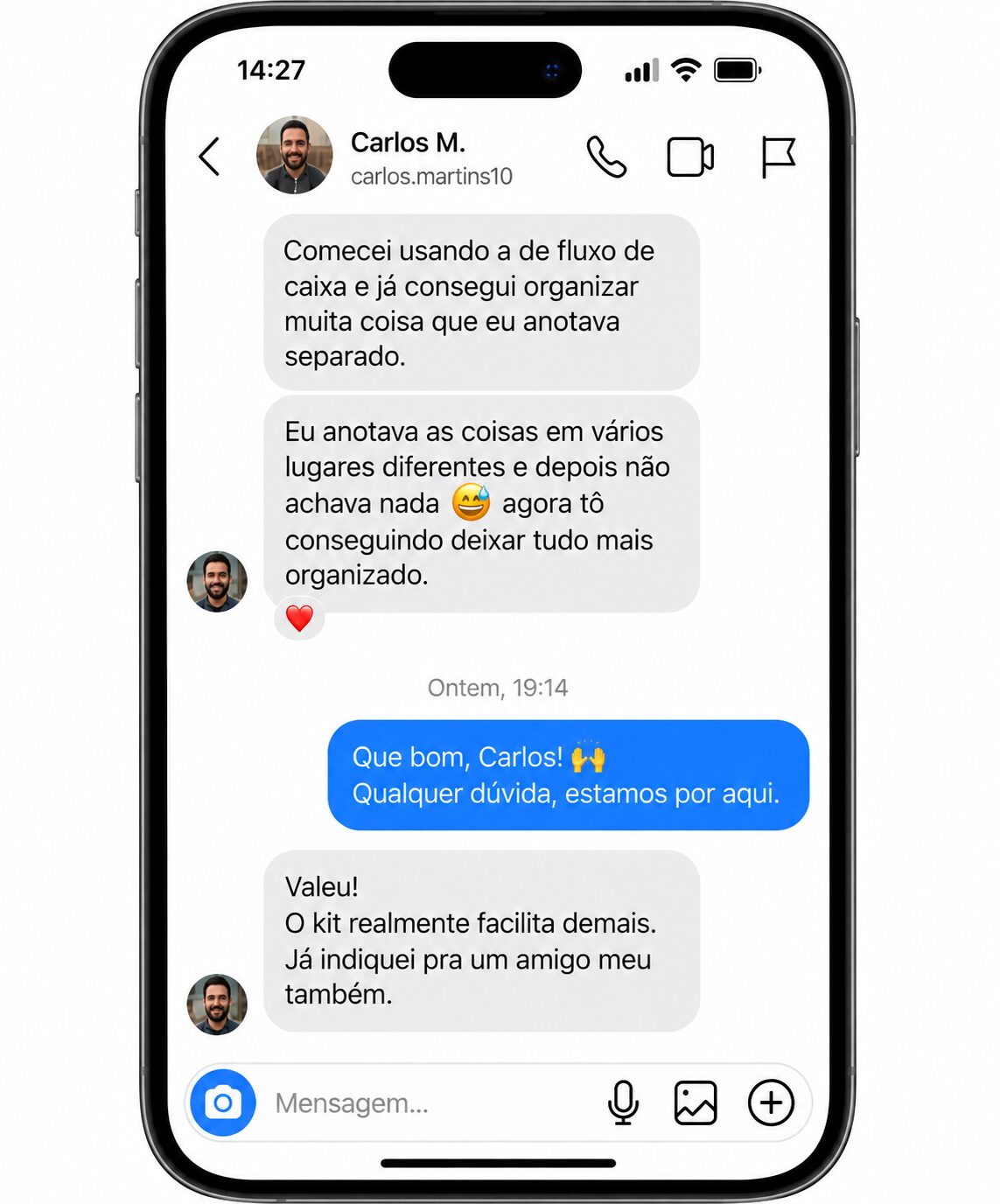 Depoimento de cliente
