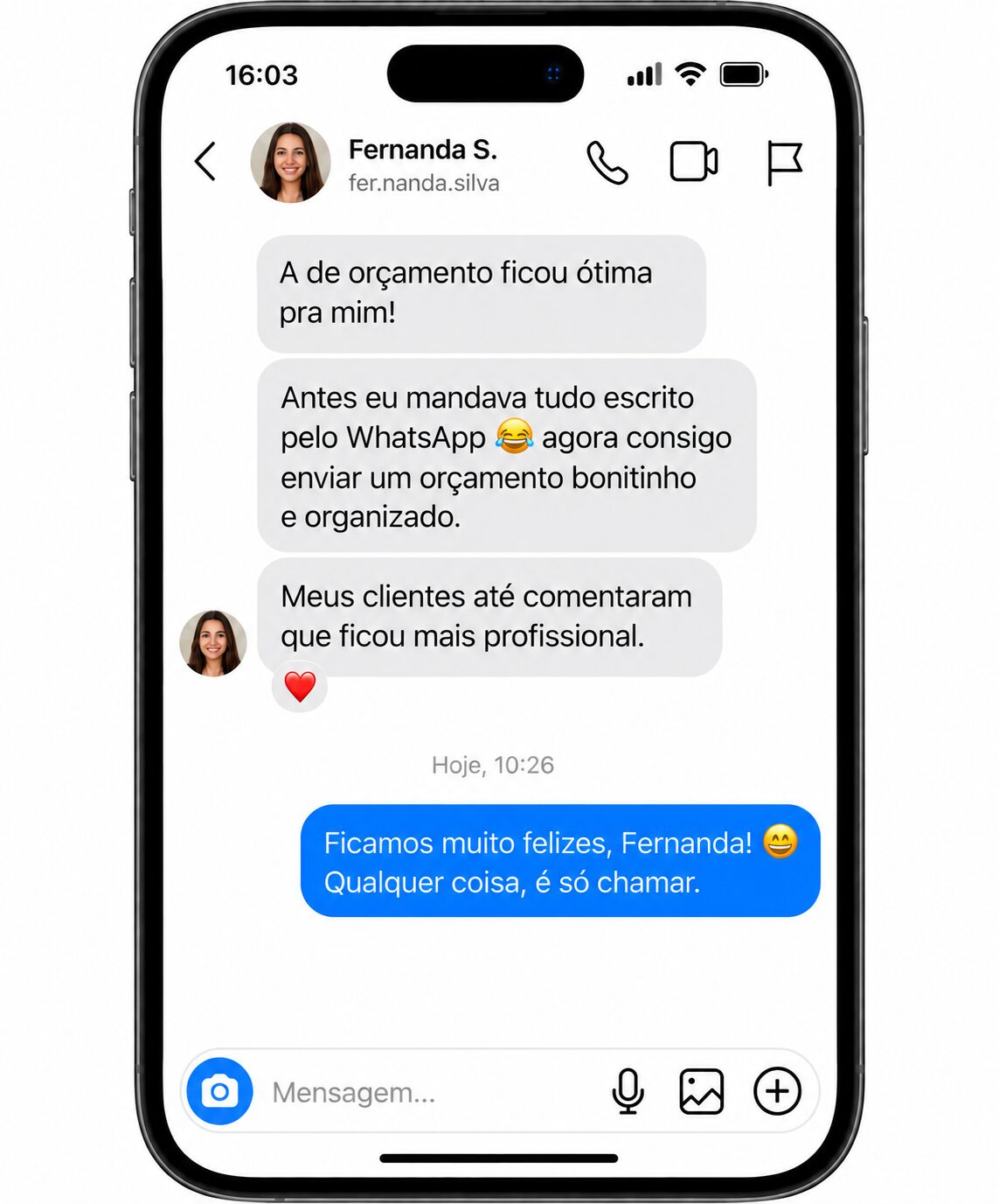 Depoimento de cliente