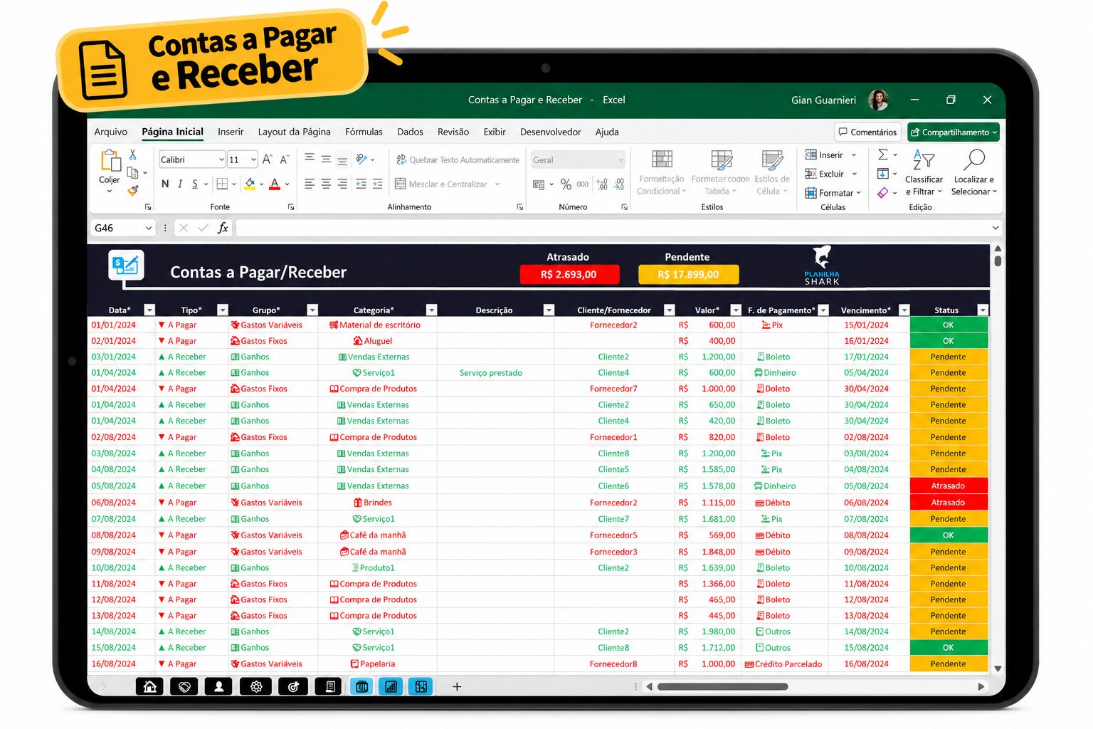 Contas a Pagar e Receber
